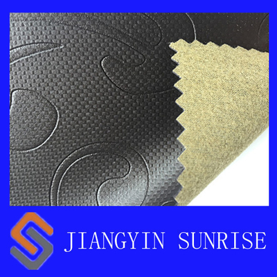 Waterproof Interior Black PVC Faux Leather Fabric for Sofa Upholstery